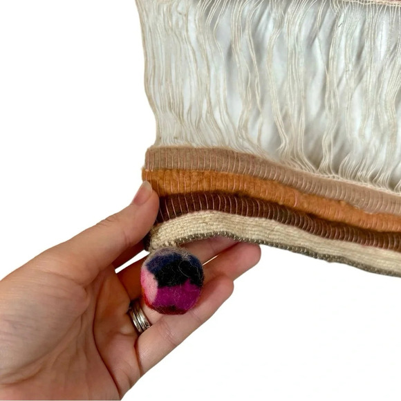 Peru Alpaca Coiled Wool Tapestry Peruvian Women Hand Woven Boho Wall Art Hanging - Picture 4 of 5